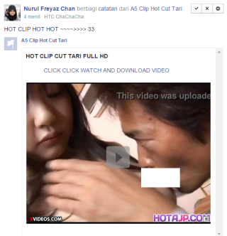 contoh video spam facebook