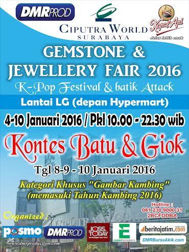 Gemstone & Jewellery Fair Surabaya 4-10 Januari 2016